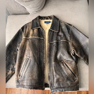 Older J.Crew Classic Heavy Worn Motorcycle Jacket,  AGED Brown, Sz.Med.